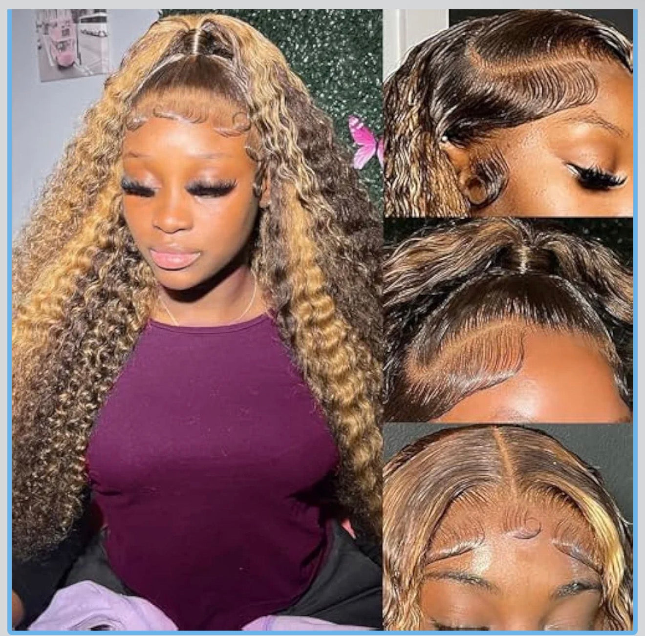SAMA HAIR COLLECTION 13*5 deep wave human hair highlights