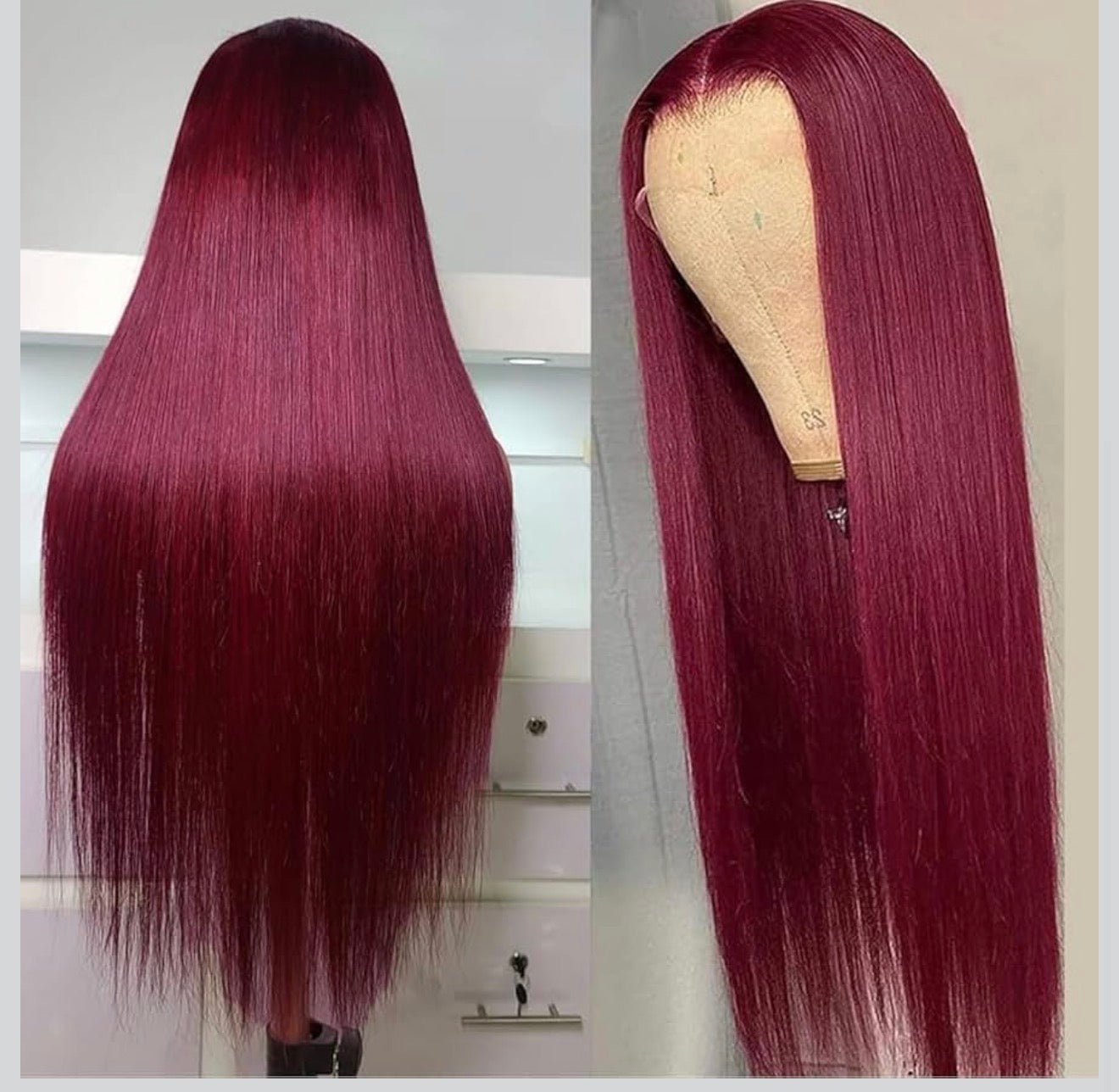 SAMA HAIR COLLECTION 13*6 burgundy straight human hair