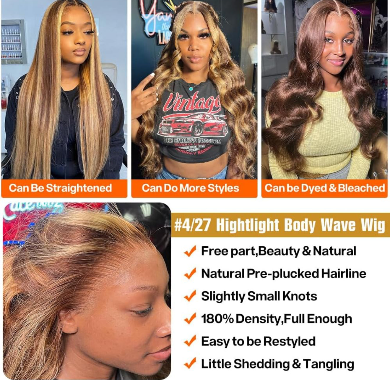 SAMA HAIR COLLECTION 13*6 body wave human hair highlights